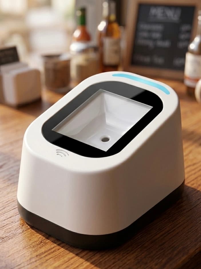 Kit TPV FIU – Lector QR USB con soporte de mesa